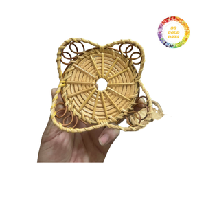 Alfombrilla de plato de ratán rústico, cargador de placa tejida para mesa y cocina - Product Image 4