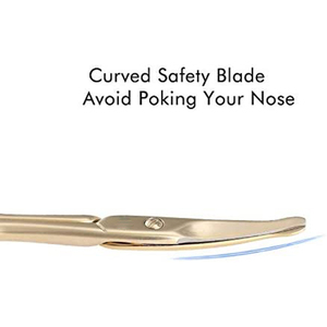 Petits ciseaux de cheveux de nez facial de sécurité lame incurvée avec l'acier inoxydable de bout arrondi pour des ciseaux de toilettage de nez - Product Image 3