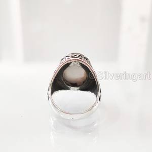 Anillo de Plata de Ley 925 para Hombre con Piedra Lunar Gris Natural, Gema del Mes de Junio, Todas las Tallas, Regalo de Navidad, Joyería - Product Image 6