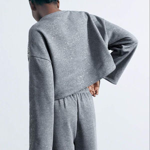 Ensemble de survêtement décontracté pour homme, hiver, à capuche, 2 pièces, vêtements de détente, ensembles de strass, sweat-shirt, jogging, polaire, séchage rapide, grande taille - Product Image 5