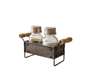Caddy rectangulaire galvanisé Porte-ustensiles en métal Rangement de cuisine Support de table Caddy Fournitures de cuisine - Product Image 1