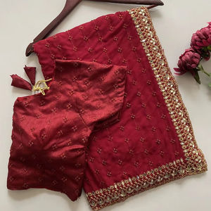 Nuevo Sari completo de Bollywood de Georgette con trabajo de bordado de lentejuelas pesadas para mujeres Venta en línea - Product Image 1