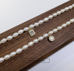 Collier de perles d'eau douce à double rang, style vintage, bijoux multi-rangs pour les fêtes - Product Image 2