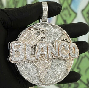 Pendentif taille ronde VVS Moissanite Pendentif diamant coupe ronde Hop Hop Pendentif personnalisé Cadeau pour homme en argent sterling 925 - Product Image 3