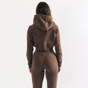 Top corto de la mejor calidad, sudaderas con capucha de punto para mujer, nueva moda de alta calidad, jersey liso personalizado, ropa de calle, sudaderas con capucha - Product Image 4