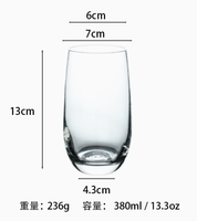 Verre cristallin simple monocouche en forme d'œuf, transparent, résistant à la chaleur, fait main, minimaliste, couleur unie, bombé