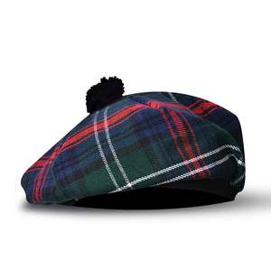 Casquette écossaise Eoin Winston Sports en tartan, style Tam O Shanter, béret à pompon, quatre saisons, style anglais, rouge et noir à carreaux - Product Image 4