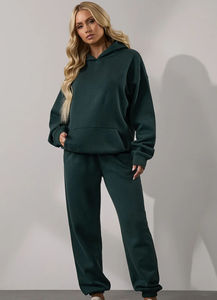 Top qualité personnalisé Gym dames Joggers vert forêt profonde coton mélangé doux au toucher tissu femmes pantalons de survêtement femmes pantalons et pantalons - Product Image 6