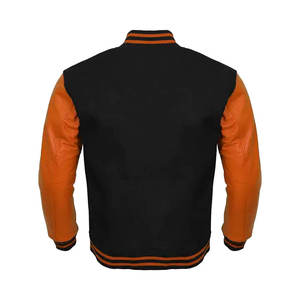 Offre Spéciale veste de baseball universitaire personnalisable pour hommes, col montant, veste coupe-vent en laine pour hommes avec coque en laine et polyester - Product Image 4