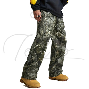 Custom <b>Camo</b> Harem <b>Pants</b> for <b>Men</b> Formal Mid Waist Canvas Waterproof Breathable Lightweight Outdoor Baggy Trousers - Product Image 3