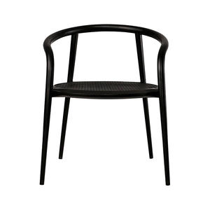 Aranha Chaise de salle à manger design moderne, cadre en bois de teck massif, siège tissé en rotin naturel, appartement écologique, intérieur/extérieur - Product Image 4