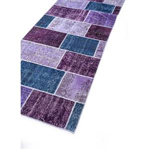 Tapis en laine noués à la main Provenance, design classique patchwork rose et violet, pour la décoration de la maison, salon, couloir, rectangulaire 9x12 pouces - Product Image 2