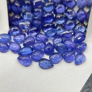 อัญมณีสีฟ้าหลังเบี้ยทรงลูกแพร์ tanzanite ธรรมชาติปรับขนาดด้วยความร้อนสำหรับการทำเครื่องประดับ - Product Image 4