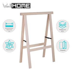 Set di 2 Cavalletti Pieghevoli in Bambù e Legno 100x73.5cm per Lavori Artistici e Artigianali - Product Image 2