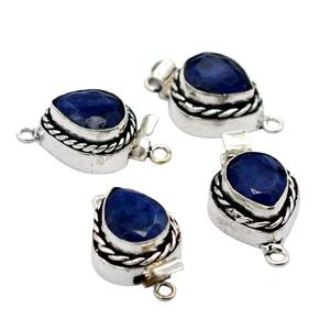 ต่างหูเงินโบราณทรงหยดน้ำ Lapis Lazuli กล่องอัญมณีมีตะขอเกี่ยว PREM bhaya B628 1เส้น2เส้น3เส้นส่วนประกอบทำเครื่องประดับ - Product Image 4