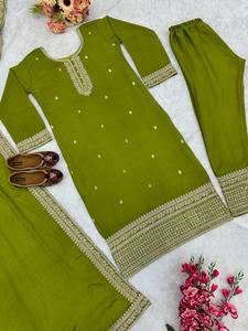 DISEÑADOR PARTY WEAR TOP Y PANT PLAZZO CON FANCY DUPPATA - Product Image 3