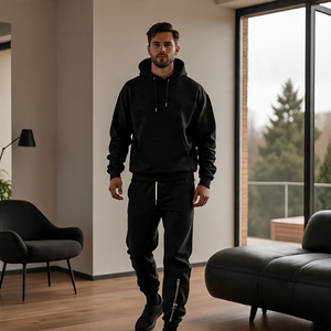 Ensemble de survêtement d'hiver pour homme, design personnalisé de haute qualité, effet usé, avec logo personnalisé, luxueux, respirant, 100% coton - Product Image 3