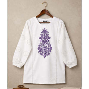 เสื้อท็อป CH KARI โบฮีเมียนชิค ปักลายฉลุ ฟรีไซส์ ผ้าลินินชีฟองตาข่าย ทรงหลวมยาว สไตล์ชิคสำหรับฤดูใบไม้ร่วง เสื้อผู้หญิงทรงหลวม - Product Image 5