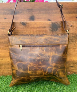 New Design High Quality Full Grain Crunch Leather Casual Messenger Shoulder <b>Bag</b> Hot Selling Multi Uses Leather Unisex Cross <b>Bag</b> - Product Image 5