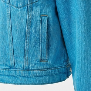 Veste en jean pour femme, classique, avec attaches ajustables à la taille, boutons argentés, look décontracté chic, couleur personnalisée, vêtement de rue, vêtement d'extérieur - Product Image 5
