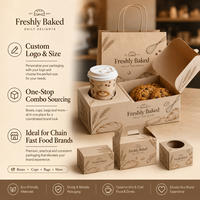 Boîte à pâtisserie personnalisée avec porte-café - Emballage tout-en-un pour pâtisseries et boissons pour café/boulangerie