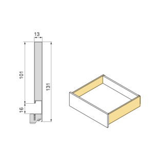 Eluca Protone 30kg cassetto grigio acciaio esterno con guide di estensione completa e chiusura morbida 131mm di altezza 400mm di profondità - Product Image 5