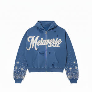 เสื้อฮู้ดมีซิปของผู้ชายผ้าฝ้าย100% สีทึบฤดูใบไม้ร่วงพร้อมงานปักดีไซน์แนววินเทจใส่สบาย - Product Image 4