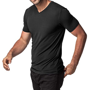 Camiseta de bambú personalizada de alta calidad para hombre, camiseta gráfica de bambú serigrafiada, camiseta de LICRA de bambú de talla grande Unisex para hombre - Product Image 2