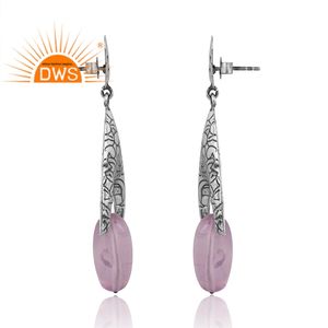 Meilleure conception 925 argent Sterling naturel rose améthyste pierres précieuses boucle d'oreille pour les femmes bijoux personnalisés pour les femmes cadeau pour elle - Product Image 4