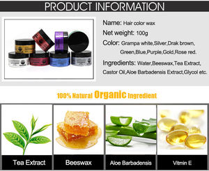 เคลย์ใส่<span class=keywords><strong>ผม</strong></span>สำหรับผู้ชายดินเหนียวออร์แ<span class=keywords><strong>ก</strong></span>นิคทำจากขี้ผึ้งเปลี่ยน<span class=keywords><strong>สี</strong></span><span class=keywords><strong>ผม</strong></span>ได้หลายแบบ - Product Image 3