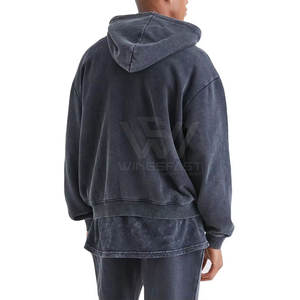 Sudaderas con capucha lavadas ácidas con cremallera básicas hechas a medida al por mayor para hombre recién llegadas sudaderas con capucha lavadas ácidas para hombre éxito de ventas - Product Image 2