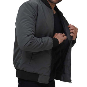 Nueva chaqueta de bombardero gris con estilo para hombre, de lona cómoda con cuello levantado, chaqueta de invierno superventas de la mejor calidad - Product Image 5