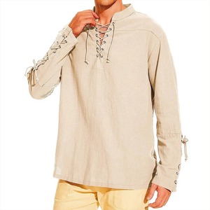 Design élégant Nouvelles chemises en coton biologique Chemises à col montant de haute qualité pour hommes Chemises décontractées à manches longues personnalisées - Product Image 6