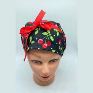 Logotipo propio MOQ bajo gorro de fregado impreso personalizado tela de algodón elástico Cierre de lazo en la espalda gorro médico al por mayor gorros de fregado - Product Image 4