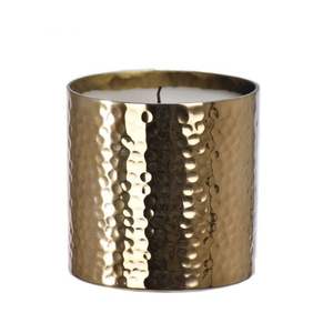 Pot de bougie en métal Standard avec couvercle de conception de feuille pour la décoration de table de maison et de noël pot de bougie en or de luxe - Product Image 6