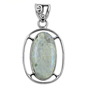 Handmade 925 <b>Silver</b> Moonstone Pendant for Women Rhodium Plated with Rose Gold Accent Platinum <b>Charm</b> Jewelry - Product Image 3