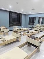 Machine de Pilates pliable en bois de chêne certifiée CE pour studio de yoga, salle de sport à domicile, entraînement Pilates Reformer