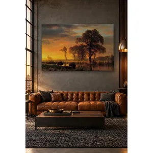 Fida Bierstadt Bison au coucher du soleil à Kansas, impression sur toile - Product Image 5