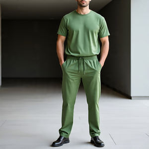 Camiseta de Dos Piezas para Hombre, Conjunto de Ropa Deportiva de Manga Corta, Chándal de Verano - Product Image 3