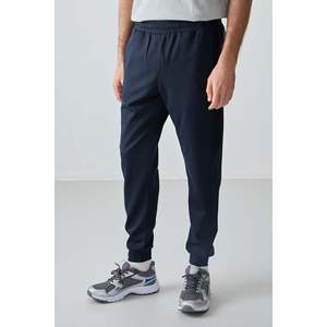 Pantalon de survêtement pour homme bleu marine texturé, coupe standard, brodé - 82126 - Bleu marine - Product Image 3