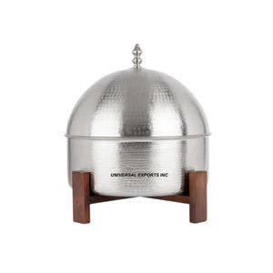 Casserole décorative en bois fini doré Hotpot design pour mariage et événement Chauffe-plat en métal de luxe de belle qualité - Product Image 5