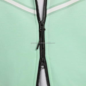 OEM Design 69% Coton 31% Polyester Bleu Hommes Tech Polaire Survêtement Full Zip Hoodie Joggers Sweatpants Sweatsuit - Product Image 5