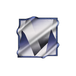 Écharpe longue en polyester imprimée numériquement bleu marine - Product Image 1