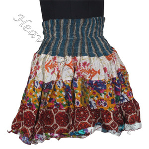 Gypsy indien Patchwork Mini Rara Hippy Boho Festival jupe Boho élégant MS126 Patch coton Mini Sexy jupe pour vêtements d'été - Product Image 3