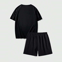 Ensemble short de survêtement et t-shirt 100% coton surdimensionné pour homme avec logo de sérigraphie