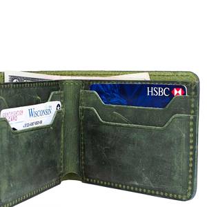 Carteras de Hombre Personalizadas de Fábrica, Vintage, Impermeables, con Bloqueo RFID, de Lujo, Plegables, Delgadas, 100% Cuero Genuino, Fabricante - Product Image 5