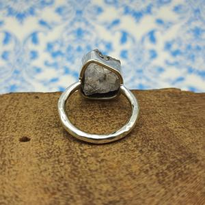 แหวนแฟชั่นสีเงินสเตอร์ลิง925อัญมณีควอตซ์จากดอกกุหลาบหยาบธรรมชาติคุณภาพสูงสายครบรอบแต่งงานของขวัญเครื่องประดับสำหรับงานเลี้ยง - Product Image 2