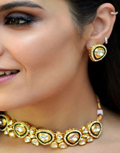 Collar Gargantilla Statement, Joyería Kundan de Cobre, Hecho a Mano, Étnico, para Boda, Compromiso, Aniversario, Regalo, Collar Verde para Mujer - Product Image 4