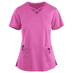 Conjuntos de Uniformes Médicos para Enfermeras, Venta al por Mayor, Tela Elástica, Dos Piezas, Traje Quirúrgico Médico para Hospital, Suministro OEM - Product Image 3