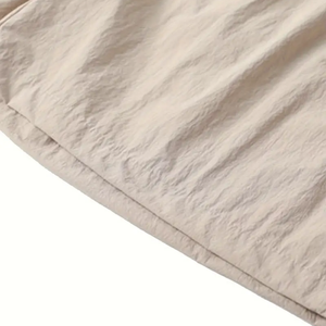 กางเกงขาสั้นเอวกลางผู้ชายแบบลำลองมีกระเป๋าหูรูดระบายอากาศเป็นมิตรกับสิ่งแวดล้อมป้องกันรอยยับตาข่ายโลโก้ทึบฤดูร้อน - Product Image 4